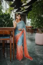 Kc 944 Space Silk Dual Shade Beeds Worked Designer Saree Collection - Image 2