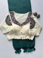 Khadi Vol 5 Cotton Saree with Apllic Blouse Design Collection - Image 4