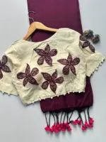 Khadi Vol 5 Cotton Saree with Apllic Blouse Design Collection - Image 5