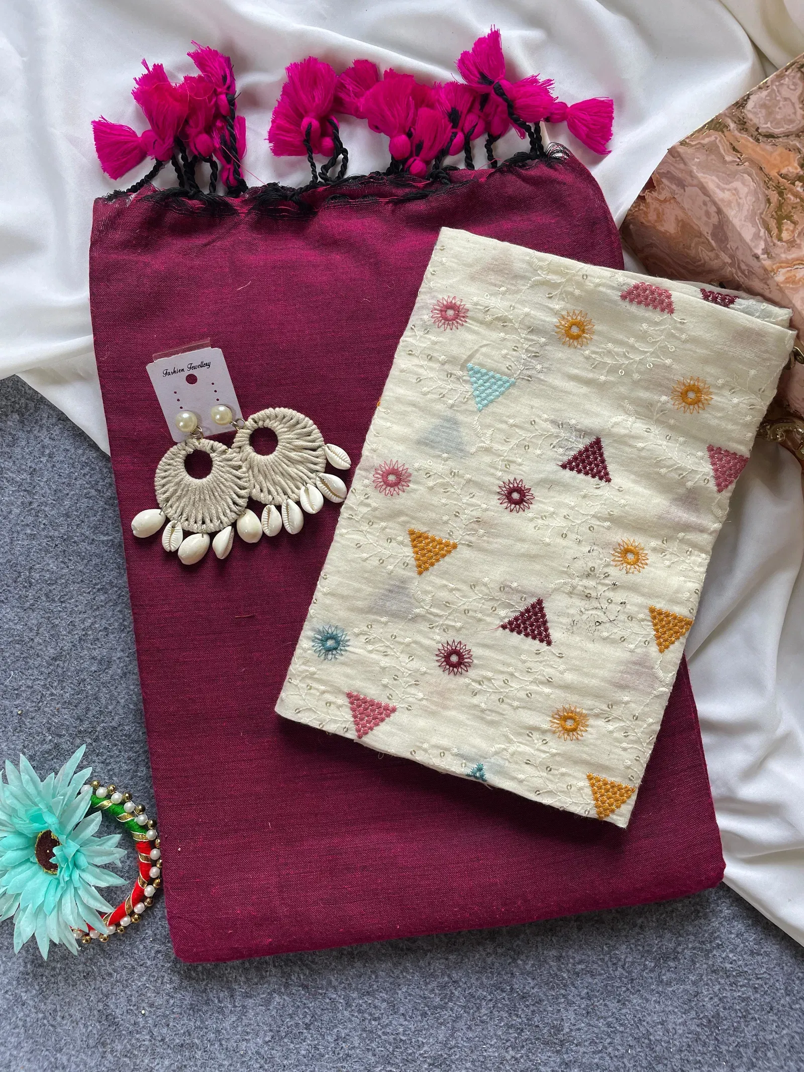 Khadi Vol 6 Cotton Saree with Blouse Embroidery Work Collection Khadi Vol 6 Cotton Saree with Blouse Embroidery Work Collection - Image 1