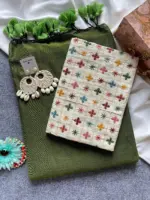 Khadi Vol 6 Cotton Saree with Blouse Embroidery Work Collection - Image 4