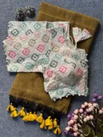 Khadi Vol 7 Cotton Casual Wear Saree with Work Blouse Collection - Image 6