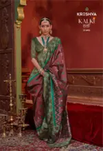 Kreshva Kalki Silk Ikkat Design with Hand Marmo Finish Saree Collection - Image 10