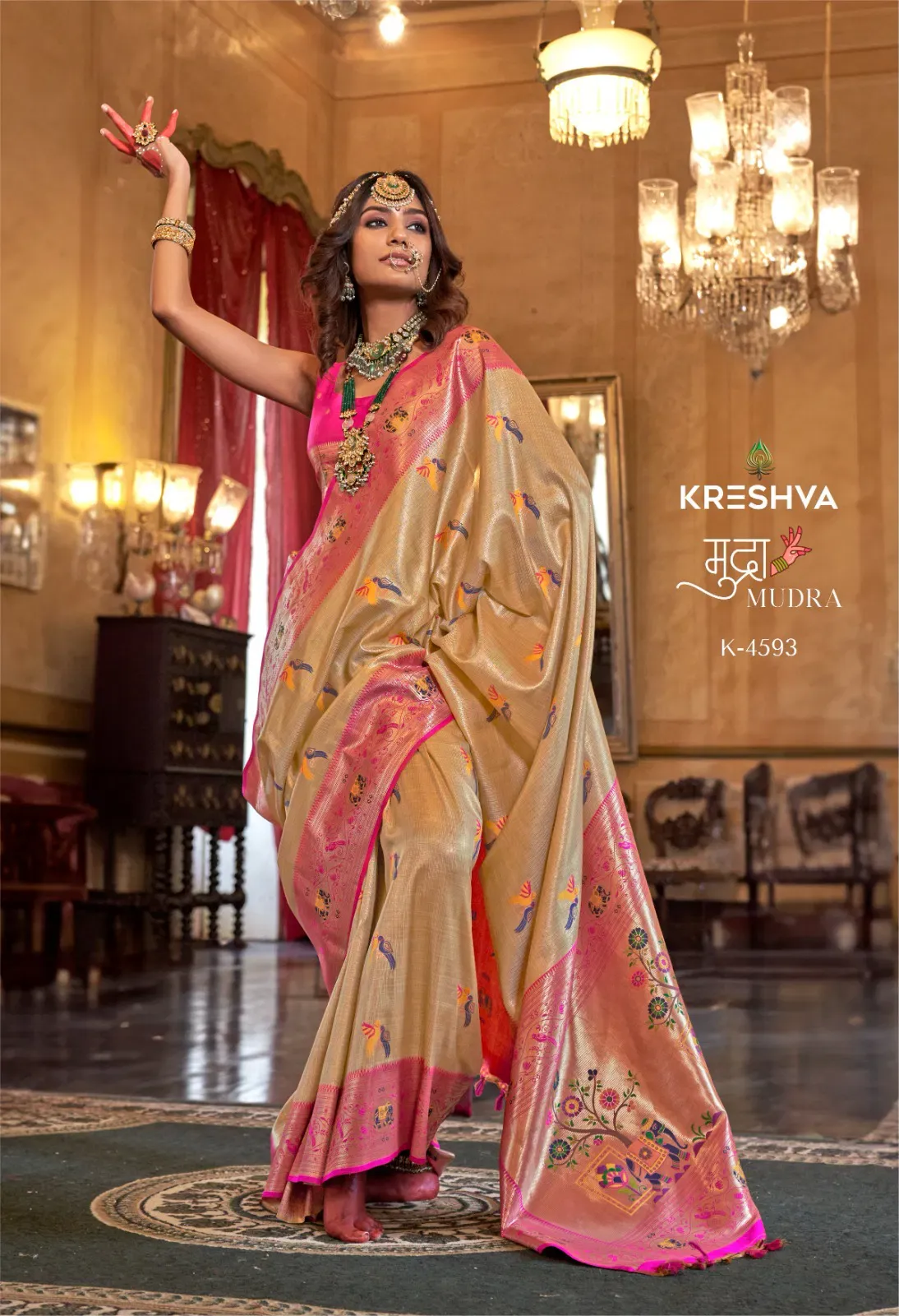 Kreshva Mudra Silk Organza Designer Festival Wear Saree Collection Kreshva Mudra Silk Organza Designer Festival Wear Saree Collection - Image 1