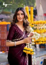 Lt Aurika Vol 5 Malai Silk with Embroidery Work Saree Collection - Image 14