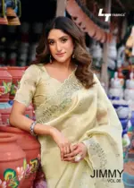 Lt Jimmy Vol 6 Cloud with Fancy Embroidery Work Saree Collection