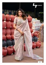 Lt Jimmy Vol 6 Cloud with Fancy Embroidery Work Saree Collection - Image 11