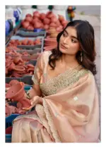 Lt Jimmy Vol 6 Cloud with Fancy Embroidery Work Saree Collection - Image 13