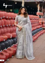 Lt Jimmy Vol 6 Cloud with Fancy Embroidery Work Saree Collection - Image 14