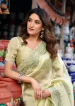 Lt Jimmy Vol 6 Cloud with Fancy Embroidery Work Saree Collection - Image 5