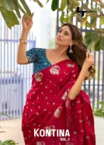 Lt Kontina Satin Silk with Embroidery Work Fancy Saree Collection