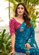 Lt Kontina Satin Silk with Embroidery Work Fancy Saree Collection - Image 2