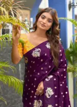 Lt Kontina Satin Silk with Embroidery Work Fancy Saree Collection - Image 4