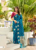 Lt Kontina Satin Silk with Embroidery Work Fancy Saree Collection - Image 8