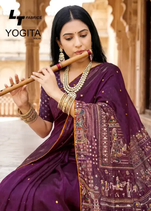 Lt Yogita Vol 2 Fandy Satin with Foil Print Festival Wear Saree Collection