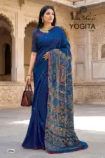 Lt Yogita Vol 2 Fandy Satin with Foil Print Festival Wear Saree Collection - Image 3