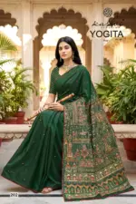 Lt Yogita Vol 2 Fandy Satin with Foil Print Festival Wear Saree Collection - Image 4