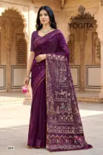 Lt Yogita Vol 2 Fandy Satin with Foil Print Festival Wear Saree Collection - Image 7