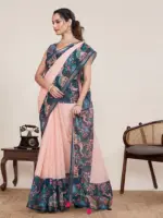 Maahi 216 Linen Printed with Zari Lace Saree Collection - Image 7