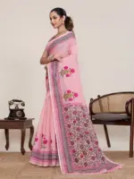Maahi 216 Linen Printed with Zari Lace Saree Collection - Image 8