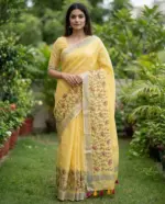 Mahek 211 Linen Cotton Festival Wear Embroidery Saree Collection - Image 8