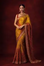 Mahek 215 Chinon Silk Bandhani Codding Stylish Saree Collection - Image 3