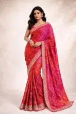 Mahek 215 Chinon Silk Bandhani Codding Stylish Saree Collection - Image 4