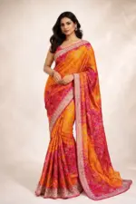 Mahek 215 Chinon Silk Bandhani Codding Stylish Saree Collection - Image 5