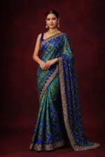 Mahek 215 Chinon Silk Bandhani Codding Stylish Saree Collection - Image 6