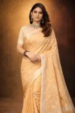 Mahek 219 Linen Cotton Embroidery Worked Fancy Saree Collection - Image 6