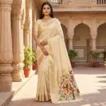 Mb 1111 Organza Silk Woven Butti Motifs Paithani Saree Collection - Image 4