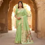Mb 1111 Organza Silk Woven Butti Motifs Paithani Saree Collection - Image 5