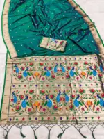 Mb 1180 Paithani Silk Golden Zari Embellished Saree Collection - Image 14