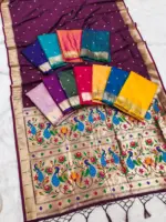 Mb 1180 Paithani Silk Golden Zari Embellished Saree Collection - Image 4