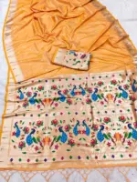 Mb 1180 Paithani Silk Golden Zari Embellished Saree Collection - Image 8