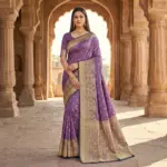 Mb 12 Satin Golden Butta Motifs Festival Saree Collection - Image 6