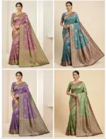 Mb 13 Satin Zari Motifs Festival Wear Saree Collection - Image 2