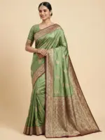 Mb 13 Satin Zari Motifs Festival Wear Saree Collection - Image 3