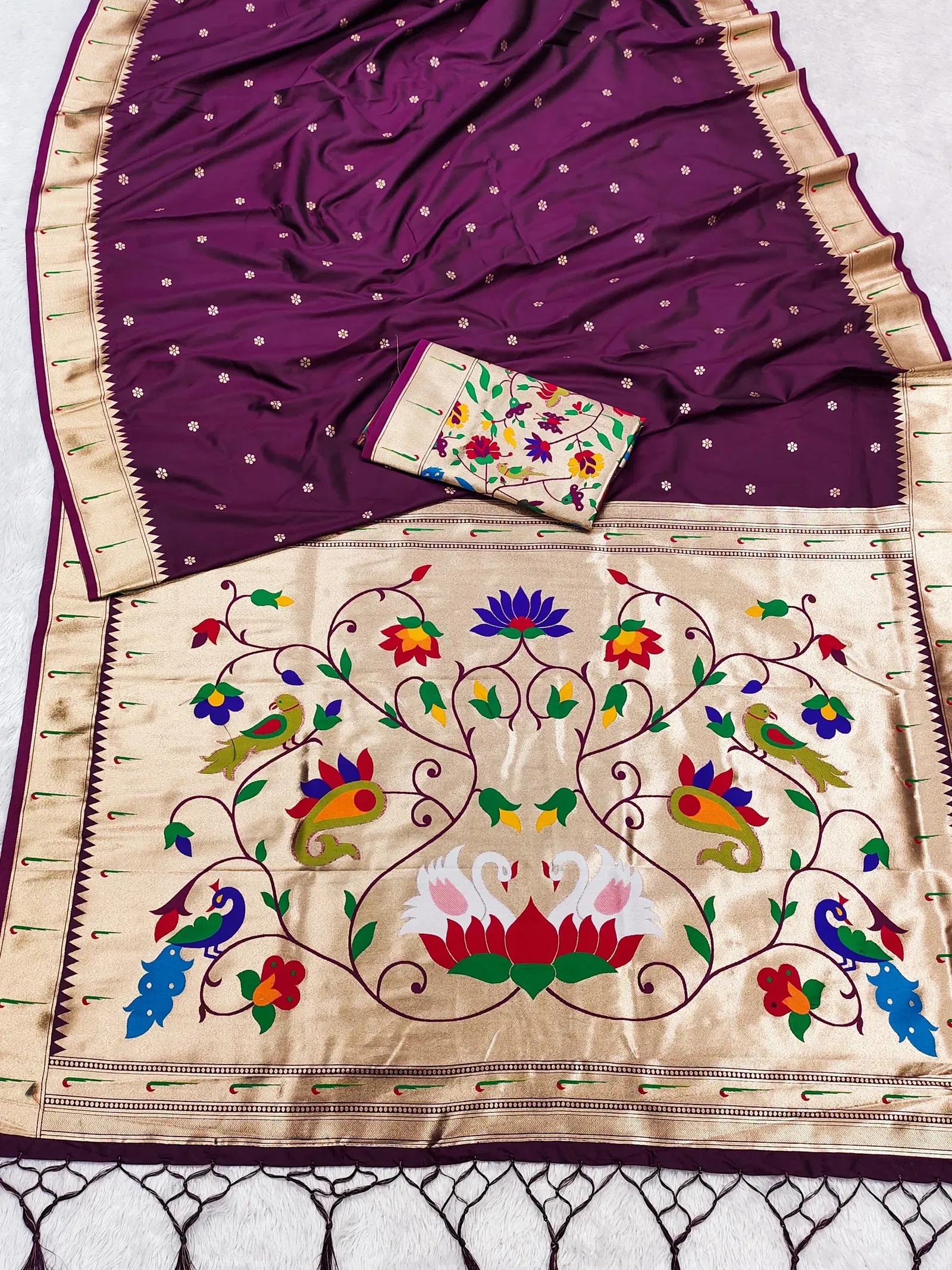 Mb 149 Paithani Silk Golden Zari Embellished Saree Collection Mb 149 Paithani Silk Golden Zari Embellished Saree Collection - Image 1