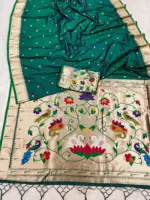 Mb 149 Paithani Silk Golden Zari Embellished Saree Collection - Image 9