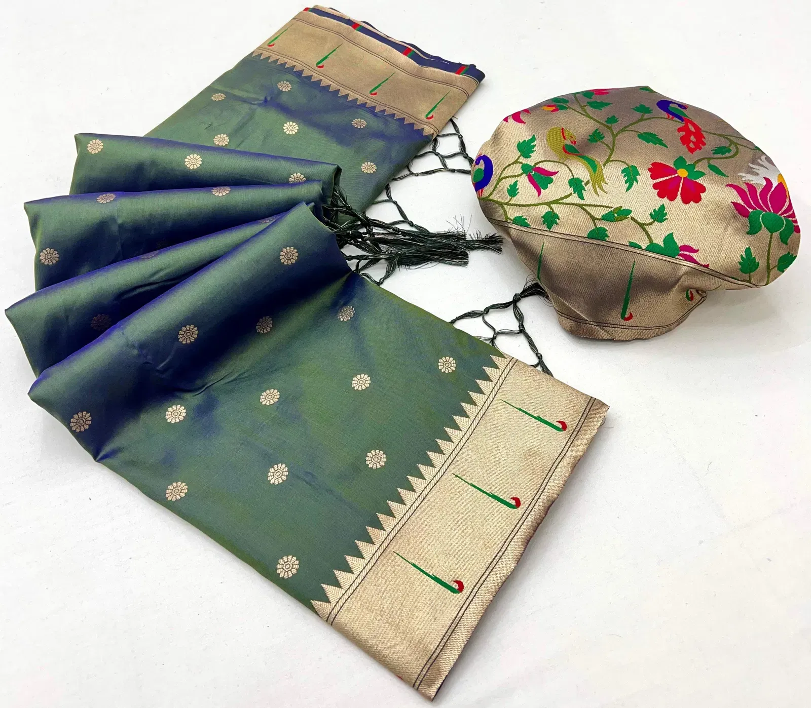 Mb 150 Paithani Silk Woven Work Traditional Saree Collection Mb 150 Paithani Silk Woven Work Traditional Saree Collection - Image 1