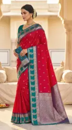 Mb 187 Premium Banarasi Silk Zari Butti Weaving Saree Collection - Image 3