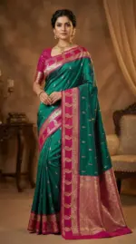 Mb 187 Premium Banarasi Silk Zari Butti Weaving Saree Collection - Image 4