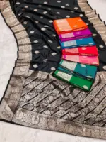 Mb 3284 Soft Banarasi Silk Golden Zari Weaving Saree Collection - Image 2