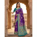 Mb 50 Pasmina Paithani Silk Paisley Work Saree Collection - Image 3
