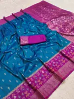Mb 6140 Pochampalli Silk Blend Ikkat Saree Collection - Image 9