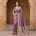 Mb 8 Satin Silk Golden Butta Woven Saree Collection