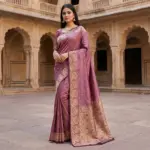 Mb 8 Satin Silk Golden Butta Woven Saree Collection - Image 3