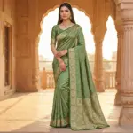 Mb 8 Satin Silk Golden Butta Woven Saree Collection - Image 4
