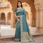 Mb 8 Satin Silk Golden Butta Woven Saree Collection - Image 5